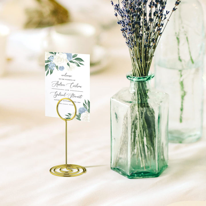 40pcs Gold Table Number Holders, 3.3 Inch Place Card Holder Cute Table Card Holders for Picture Photo, Food Signs Memo Name Note Table Number Stands Ideal for Wedding, Restaurants, Anniversary Party