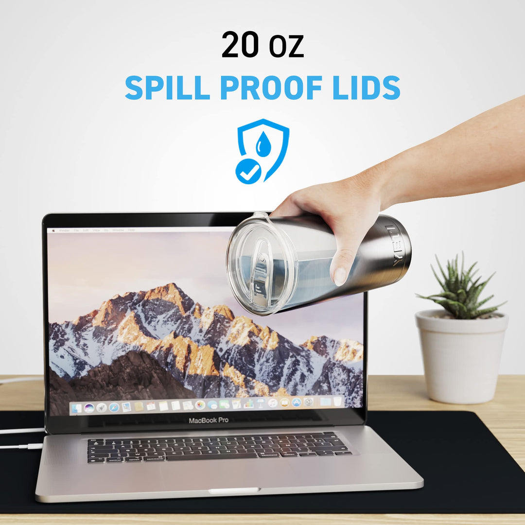 3 Yeti Lids 20 oz Spill Proof - No Leak Splash Proof Replacement Silicon Slider Locking Closure, 3 Lids for Tumbler, Fit Ozark, Open/Close 3 Inch Diameter by C&Berg Model 2019