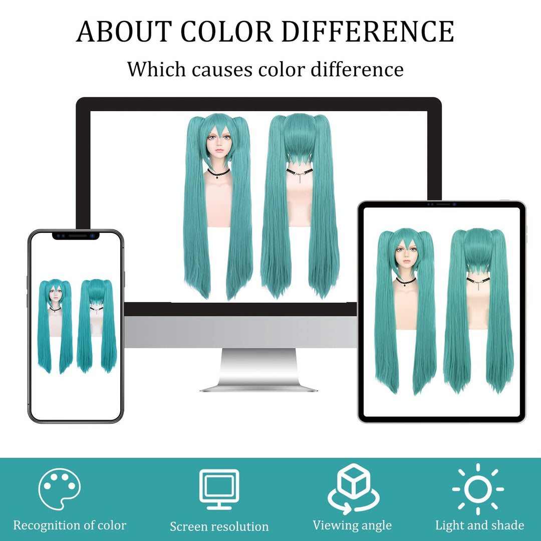 Anangelhair +Free Hair Cap 48inch 120 Cm Miku's Day Vocaloid Hatsune Miku Green Anime Cos Costume Cosplay Wig Hallowmas