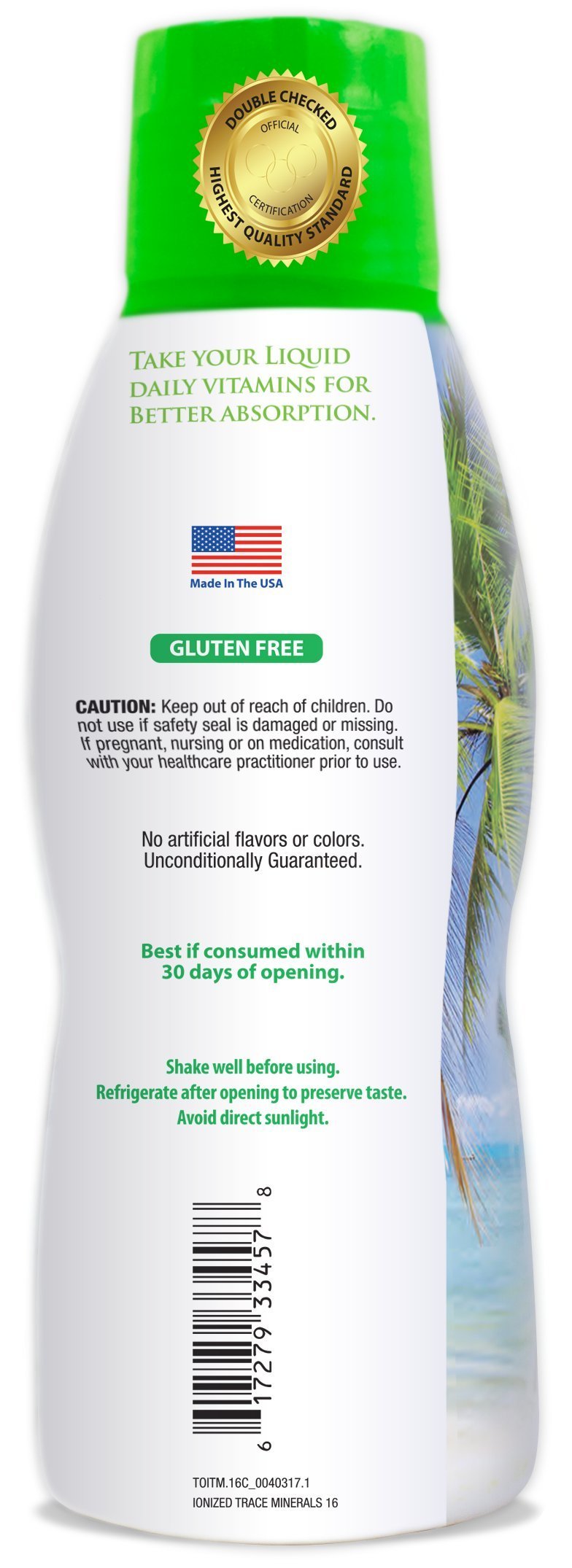 - Premium Ionized Plant Based Trace Minerals Liquid Formula- 74 essential minerals in liquid form for up to 96% Absorption - 16 oz, 32 servings