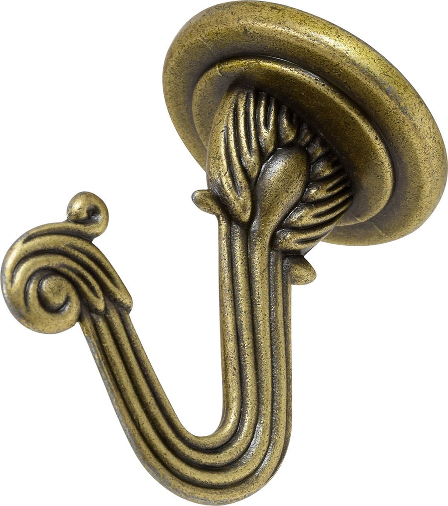 50342 Swag Hooks with Hardware, Antique Brass, 2-Count