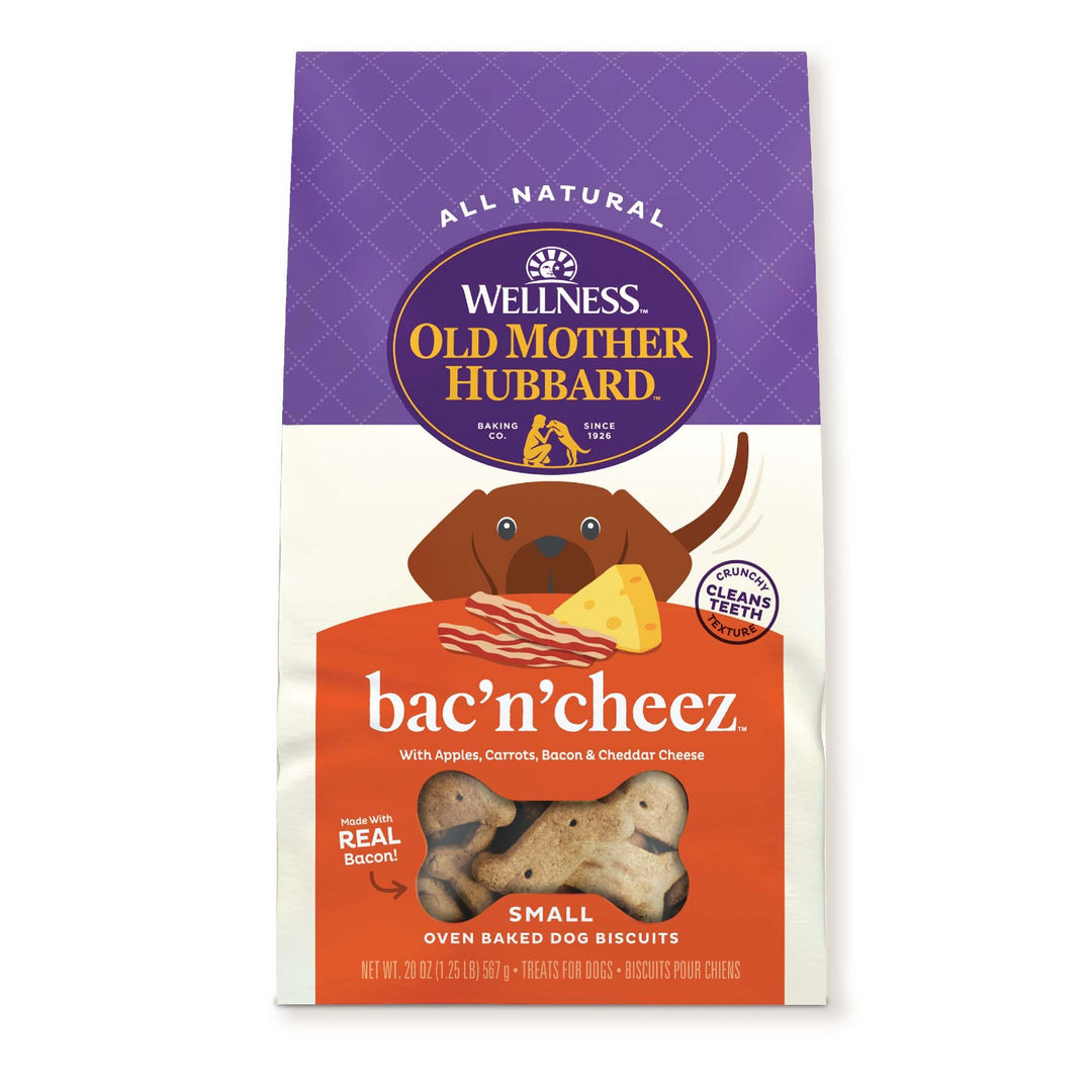 Wellness Bac'N'Cheez Dog Biscuits, Natural, Training Treats, Bacon & Cheese Flavor, Small Size, (20 Ounce Bag)
