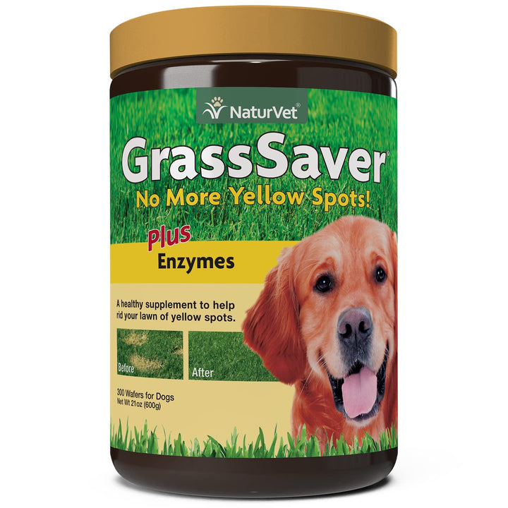 – GrassSaver Wafers for Dogs Plus Enzymes – 300 Wafers – Healthy Supplement to Help Rid Your Lawn of Yellow Spots – Synergistic Combination of B-Complex Vitamins & Amino Acids