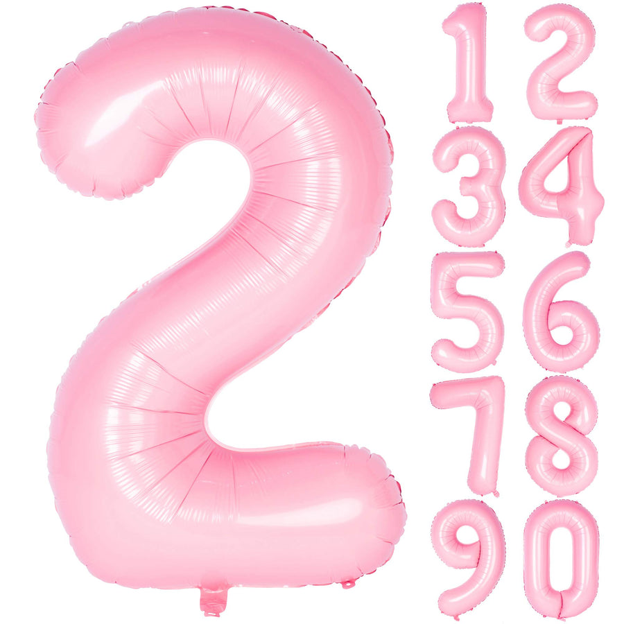 40 Inch Pink Numbers 0-9 Birthday Party Decorations Helium Foil Mylar Number Balloon (Digitale 4, Tiffany Pink)