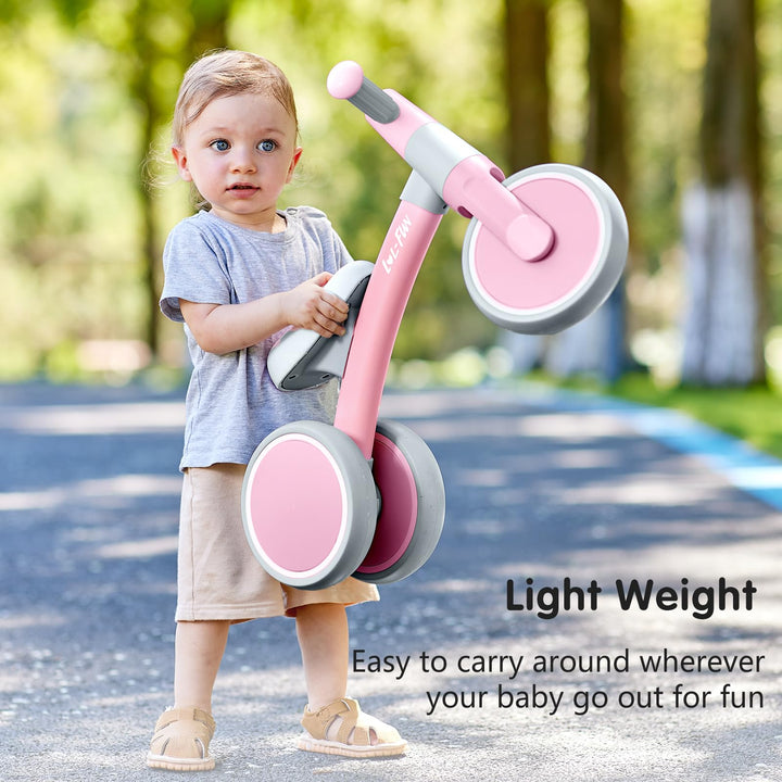 Baby Balance Bike 1 Year Old Toy, Gifts for One Year Old Girl and Boys, Baby Toys 12-18 Months Birthday Gifts Pink