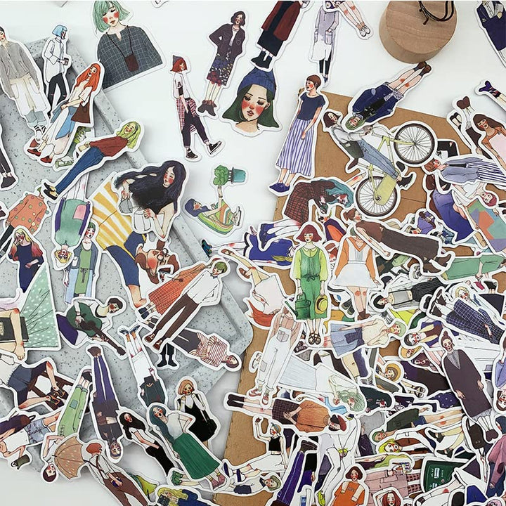 100 PCS Fashion Lovely Girls Stickers Waterproof Handbook DIY Craft Photo Album Scrapbook Journal Planner Motorcycle Car Laptop Luggage Water Bottle Paper Stickers