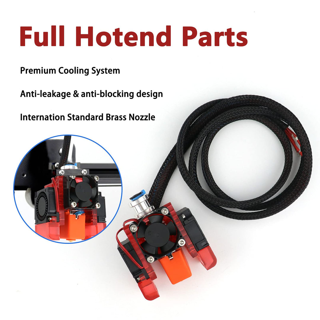 Yunbotong Upgraded All Metal V6 J-Head 12V Bowden Extruder Hotend with Brass Nozzle + 3 Cooling Fans(3010),Replacement Parts Hot End Kit for All 1.75mm E3D V6 Makerbot 3D Printer (12V Volcano)