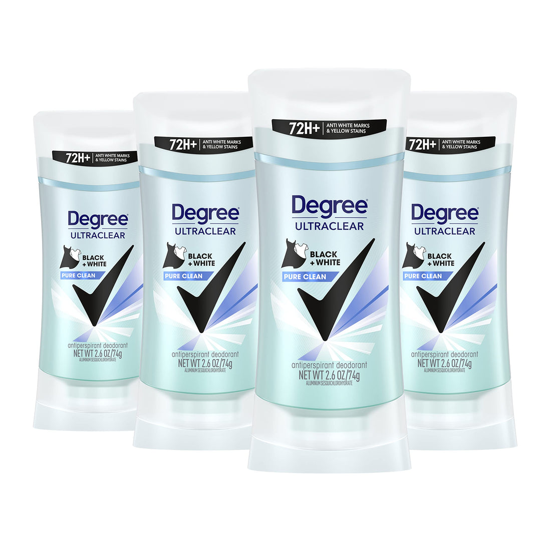 UltraClear Antiperspirant, Black + White Pure Clean, 2.6 Ounce (Pack of 4)