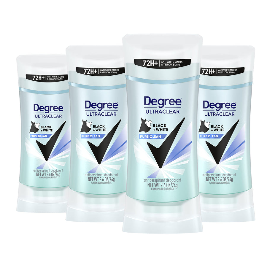 UltraClear Antiperspirant, Black + White Pure Clean, 2.6 Ounce (Pack of 4)