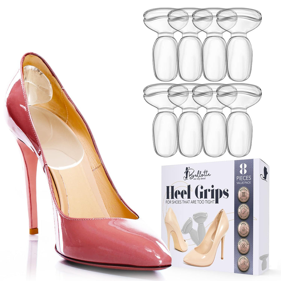 Silicone Heel Protector, Heel Grips/Heel Pads for Shoes, Shoe Inserts for Women Heels/Shoe Inserts for Shoes That are Too Big High Heel Cushion Inserts Women (Natural (8 Pack))