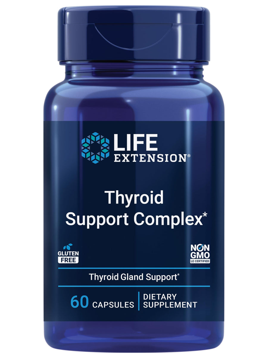 Thyroid Support Complex - Thyroid Health Support Supplement with Vitamins A, B, Iodine, Magnesium, L-Tyrosine, Ashwagandha & Ginseng for Energy – Non-GMO, Gluten-Free - 60 Capsules
