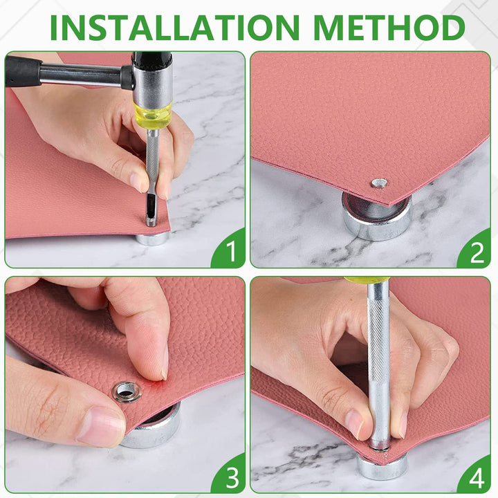 11pcs Punch Tool Punch Snap Kit, Leather Craft Snap Fastener Setter Rivet Setting Round Hole Punch Die Tools for Punch Hole and Install Rivet Button (Rivet Setter with Base)
