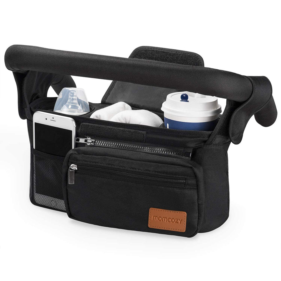 Stroller Organizer with Insulated Cup Holders, Detachable Phone Bag& Shoulder Strap, Fits for Universal Stroller Like Uppababy, Baby Jogger, Britax, Bugaboo, BOB, Umbrella and Pet Stroller