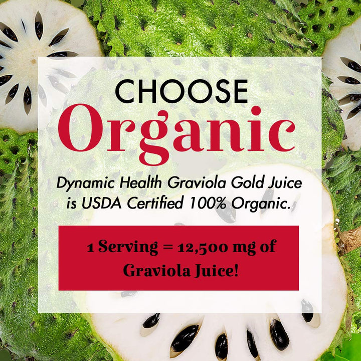 Graviola Gold | Organic Graviola 100% Juice | Vegetarian, No Gluten or BPA, Dietary Supplement | 32oz