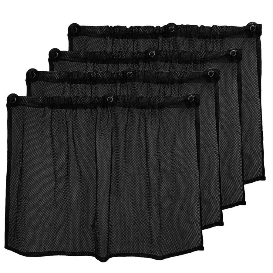 4 Pcs Car Window Sun Shade Curtain with Suction Cup, 20 x 18 inch, Non Completely Shading Translucent Visible Effect