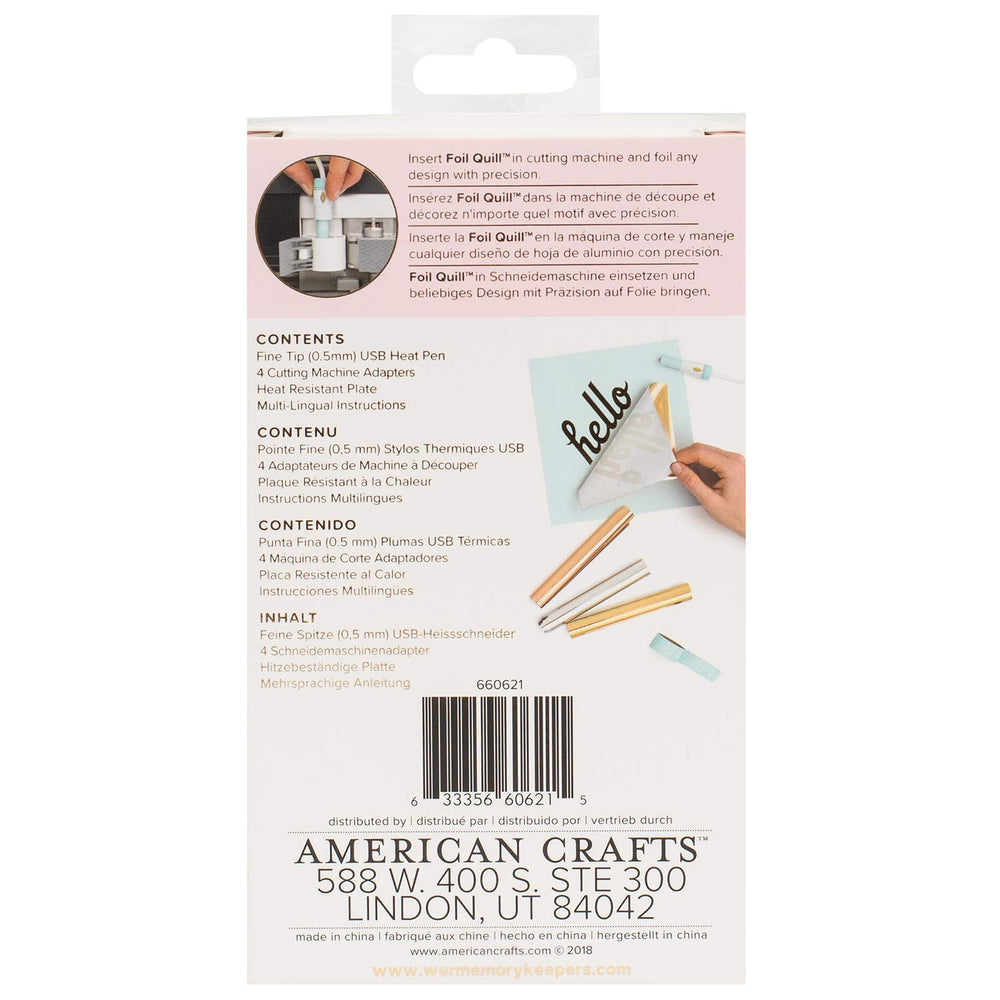 Foil Quill Fine Tip Pen, Make Custom Designs for Planners, Journals, Cards, Scrapbook Pages, and More, Heat-Resistant Grip, On-The-go USB Plug, Craft Projects