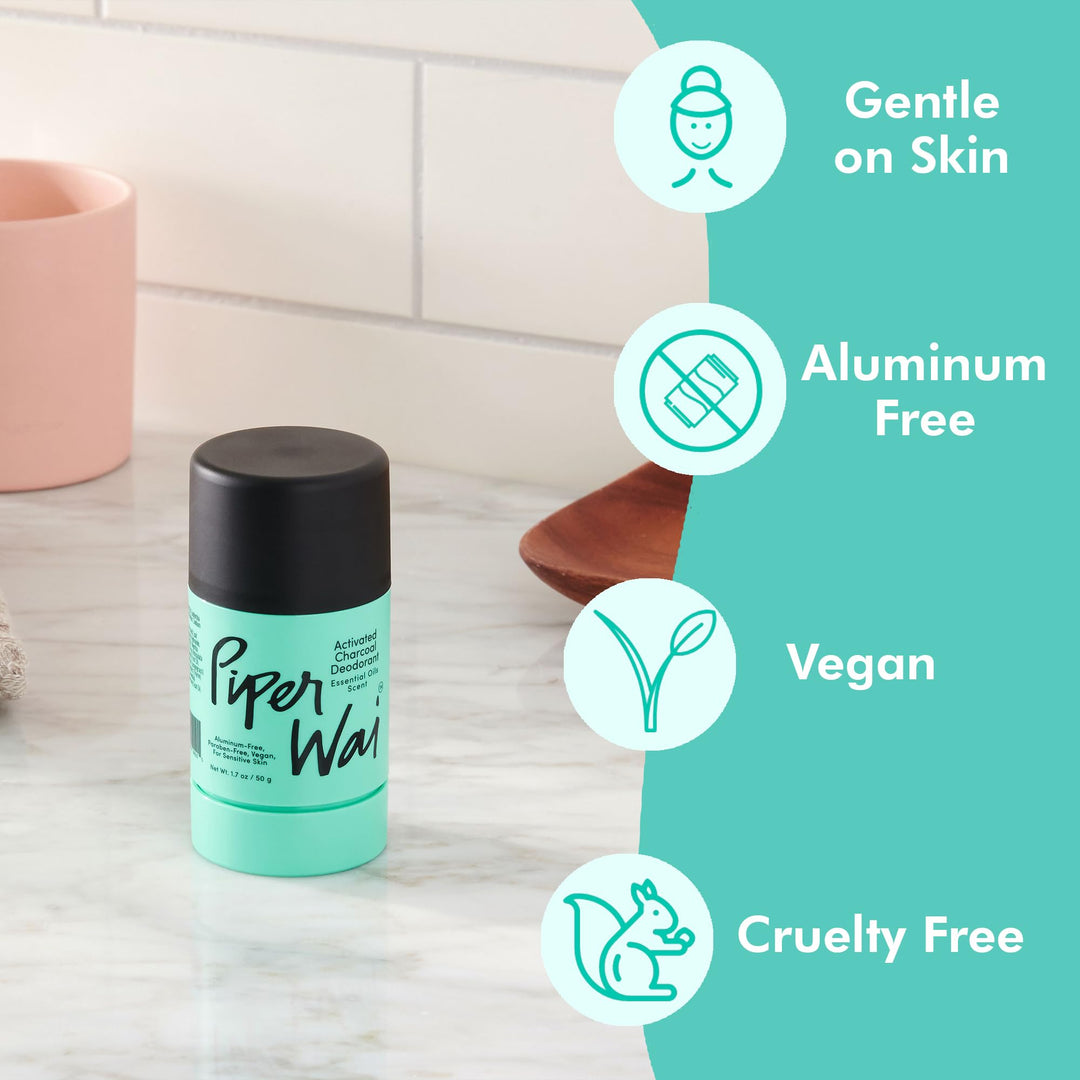 Natural Deodorant w/Activated Charcoal | Odor Protection, Vegan, Aluminum Free, Shark Tank Product for Women & Men | Great for Travel, & Gifts | 50g Scented Stick