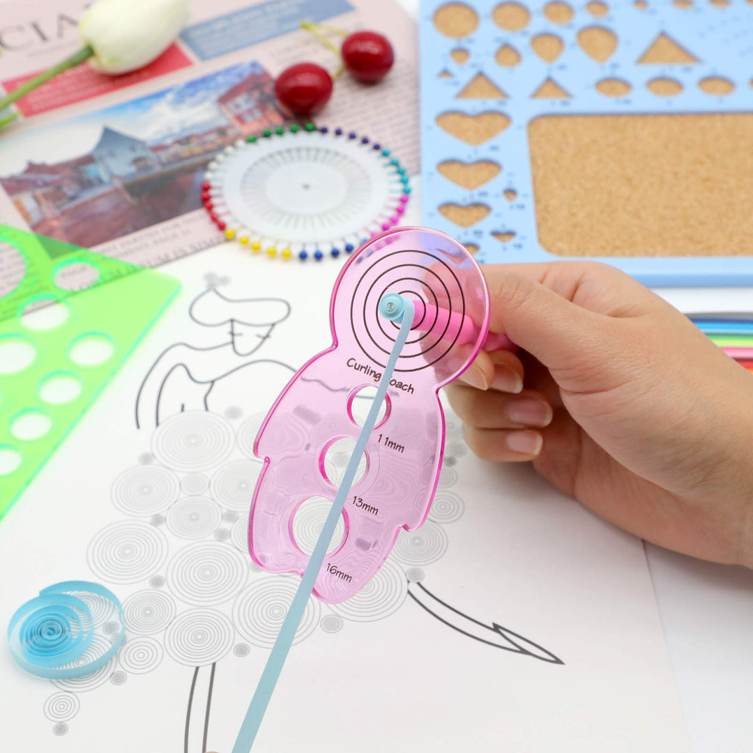 9 Pieces Multifunctional Slotted Quilling Tool and Supplies Kit Ergonomic for Beginner, Advanced Quiller, DIY, Handcraft, Scrapbooking, Card Making, Bookbinding and Origami