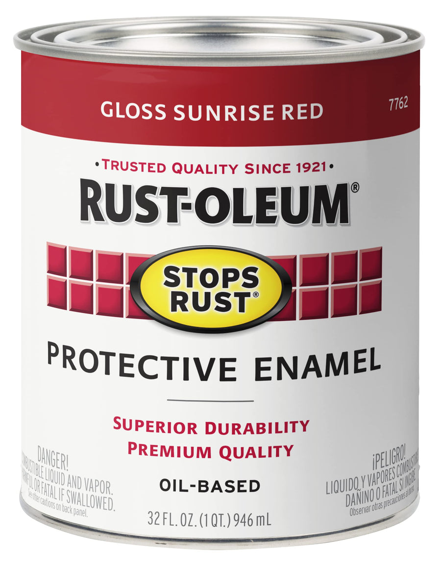 Sunrise Red, 32 Ounce : 7762502 Protective Enamel Paint Stops Rust, 32-Ounce, Sunrise Red