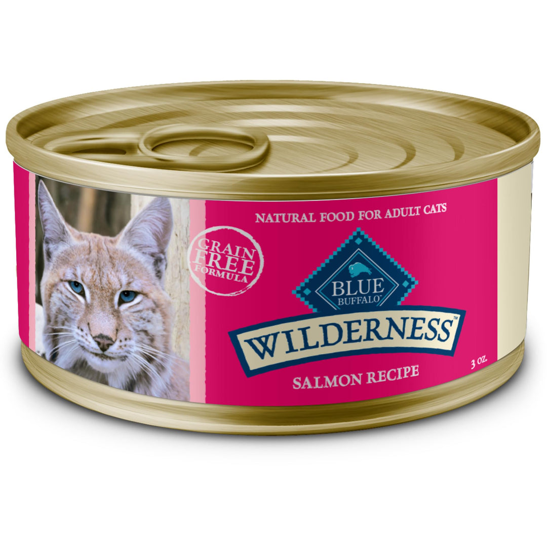 Wilderness Natural High-Protein Grain-Free Wet Food for Adult Cats, Salmon Paté, 3-oz. Cans, 24 Count
