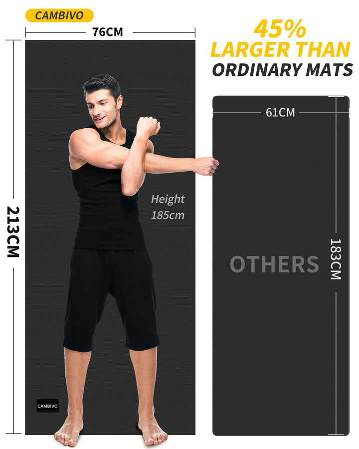 Yoga Mat for Women and Men, Extra Long and Wide Exercise Mat(84 x 30 x 1/4 inch), Large Non Slip Workout Mat for Yoga, Pilates, Fitness, Barefoot Workouts, Home Gym Studio