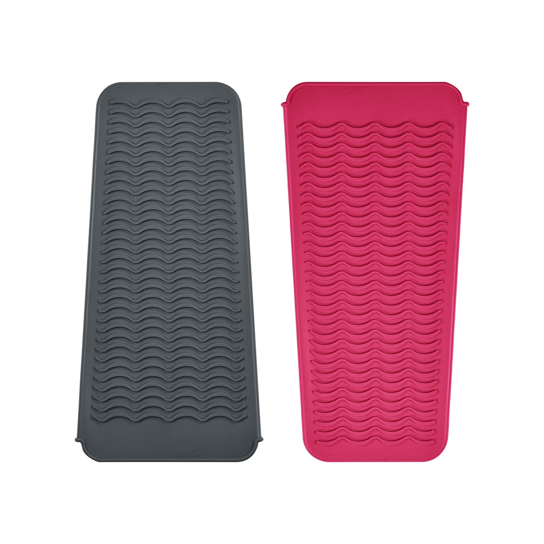 Silicone Heat Resistant Travel Mat Pouch for Hair Straightener,Crimping Iron,Hair Curling Iron,Hair Curling Wand,Flat Iron,Hair Waving Iron and Hot Hair Styling Tools (2 Pack)