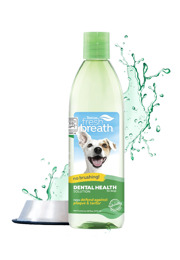 Fresh Breath Water Additive for Dogs | Dog Breath Freshener & Teeth Cleaning Solution | No Toothpaste or Toothbrush Required | 16 oz