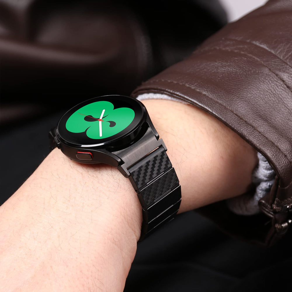 Compatible for Samsung Galaxy Watch 4 Band 40mm 44mm 47mm Bands Carbon Fiber Bands, Samsung Galaxy Watch 6 5 4 Classic Men's No Gap Strap Fashion Lightweight Band