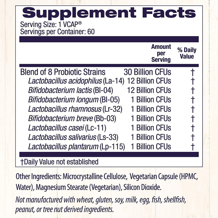 Probiotic 30 Billion CFUs - Shelf Stable Probiotics for Women and Men - Supports Gut Health - Probiotics for Digestive Health - 60 Veggie Capsules