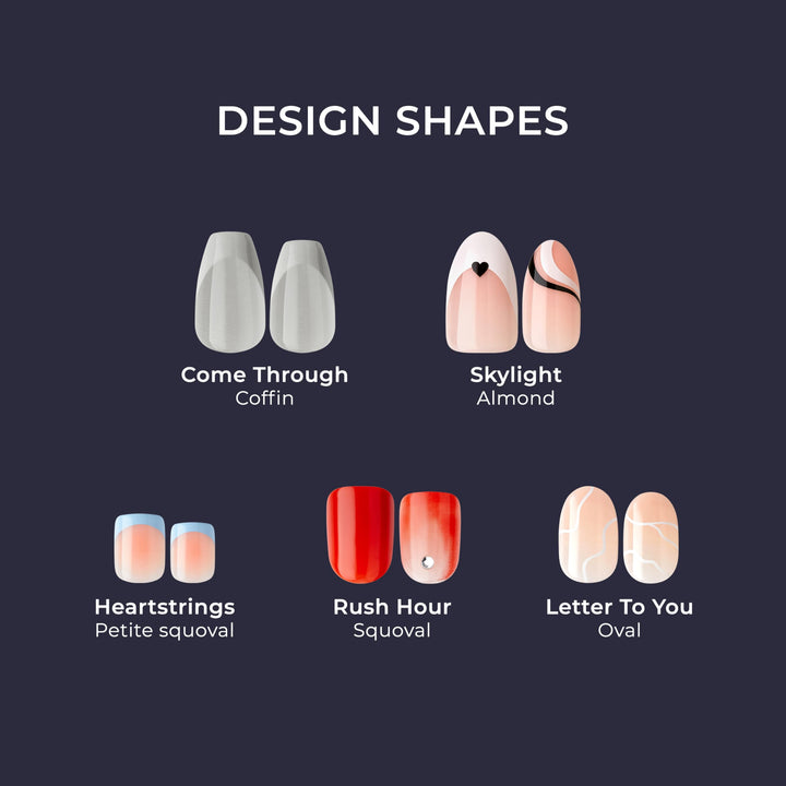 KISS No Glue Mani Press On Nails, Design, 'Miracle', Pink, Short Size, Squoval Shape, Includes 30 Nails, Prep Pad, Instructions Sheet, 1 Manicure Stick, 1 Mini File