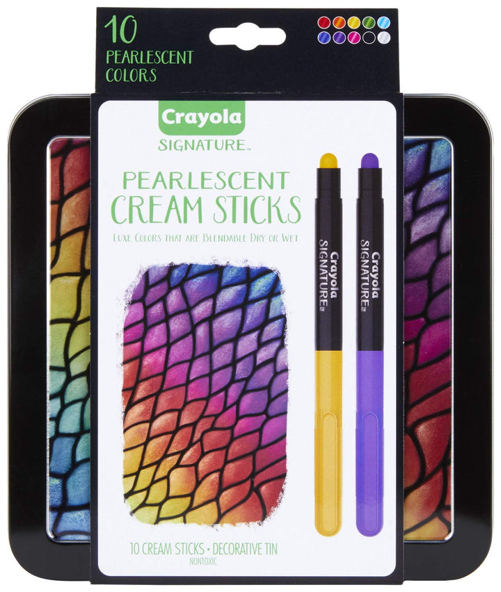 Pearlescent Cream Sticks & Case, Oil Pastel Alternative, Gift Set, 10 Count
