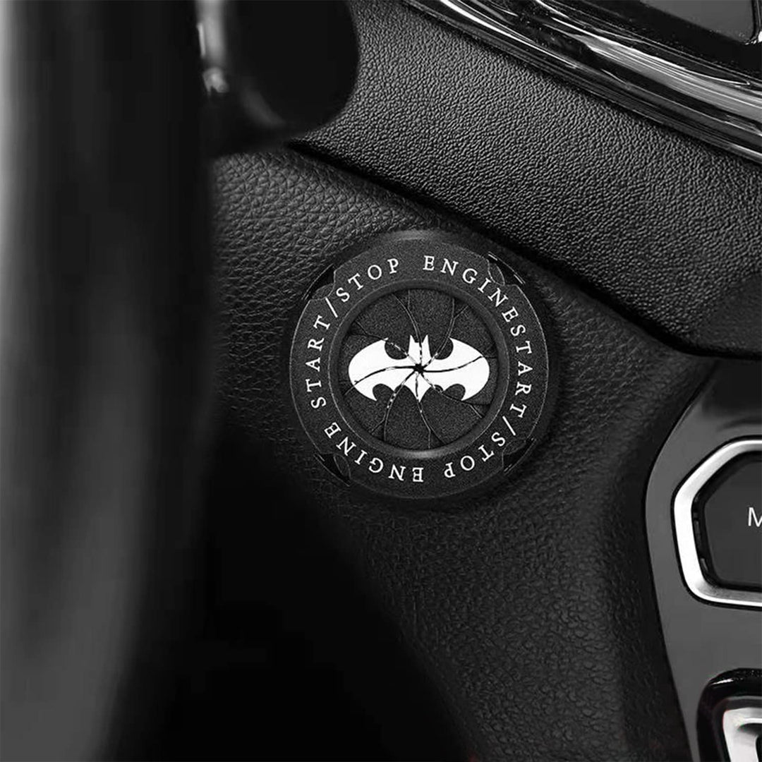 Bat Engine Start Stop Button Cover,Rotary Car Push Start Button Cover Interior Accessories,Anti Scratch Universal Button Protective DIY Decoration,Gift for Men (Bat Black)