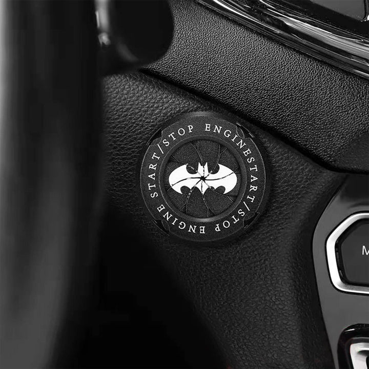 Bat Engine Start Stop Button Cover,Rotary Car Push Start Button Cover Interior Accessories,Anti Scratch Universal Button Protective DIY Decoration,Gift for Men (Bat Black)
