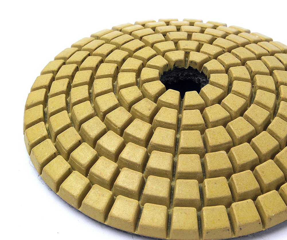 3 Diamond Convex Polishing Pad with 5/8-11 Thread Backer Pad Convex Disc for Marble Granite