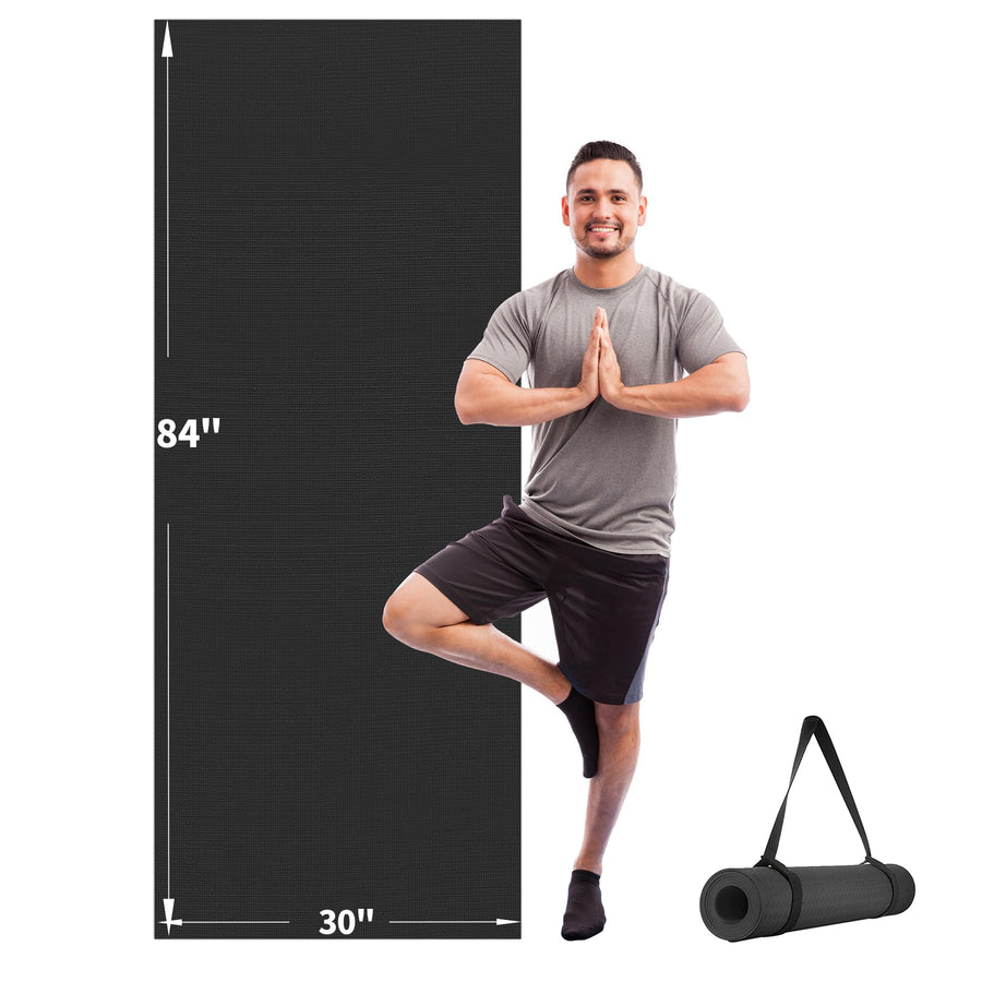 Yoga Mat for Women and Men, Extra Long and Wide Exercise Mat(84 x 30 x 1/4 inch), Large Non Slip Workout Mat for Yoga, Pilates, Fitness, Barefoot Workouts, Home Gym Studio