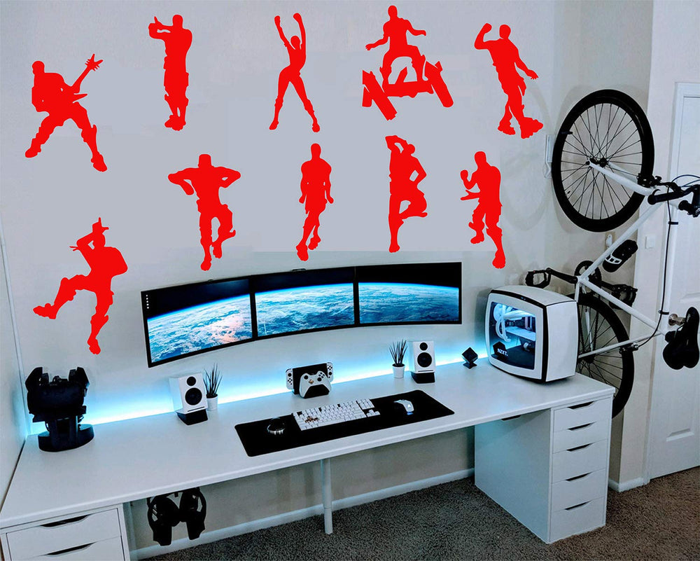 Game Wall Decal Wall Sticker Poster Floss Dancing Decal Nursery Boys Room Wall Vinyl Decal Game Stickers (Blue)