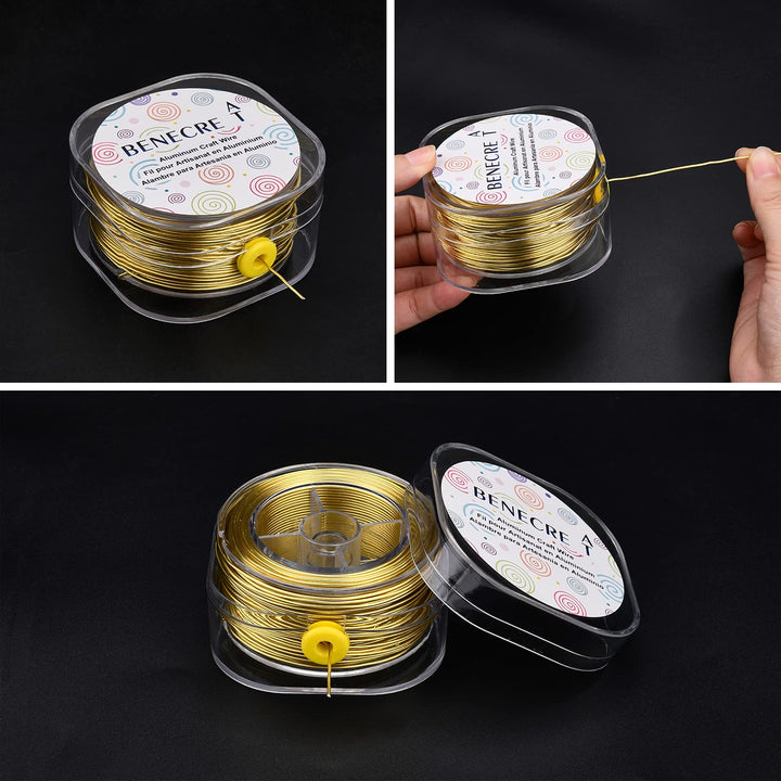 196Feet Anodized Aluminum Craft Wire 20 Gauge Flexible Jewelry Beading Wire for Sculpting, Armature, Jewelry Making and Garden, Light Khaki