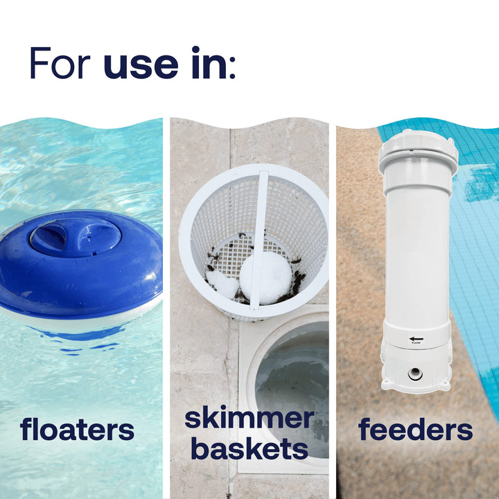 42049 Pool Care 1 Chlorine Tabs, Swimming Pool Sanitizer with Added Clarifier - Eliminates Bacteria & Algae, Makes Water Clean & Crystal Clear, Sanitizes & Protects - Slow Dissolving, 1.5 lbs