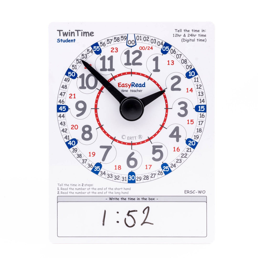 EasyRead Time Teacher ERSC-WO Twin Time Double-Sided Student Card