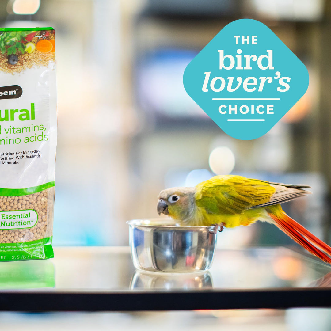 Natural Bird Pellets, Daily Bird Food for Parrot, Conure, Caique, African Grey, Eclectus, Small Cockatoo, Core Nutrition for Medium Large Birds, Added Vitamins, Parrot Food (M/L, 3 lb)