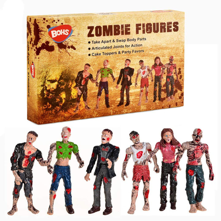 Zombie Action Figures Gift Package - Scary Toys for Boys and Girls - 4 Inches - Pack of 6