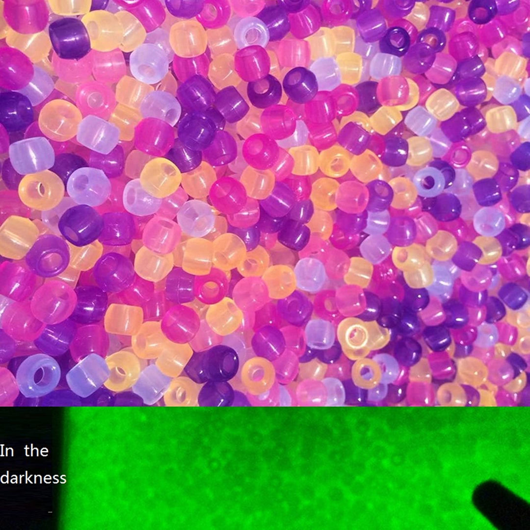 maney 600 Pieces UV Beads Multi Color Changing UV Reactive Plastic Pony Beads Glow in The Dark