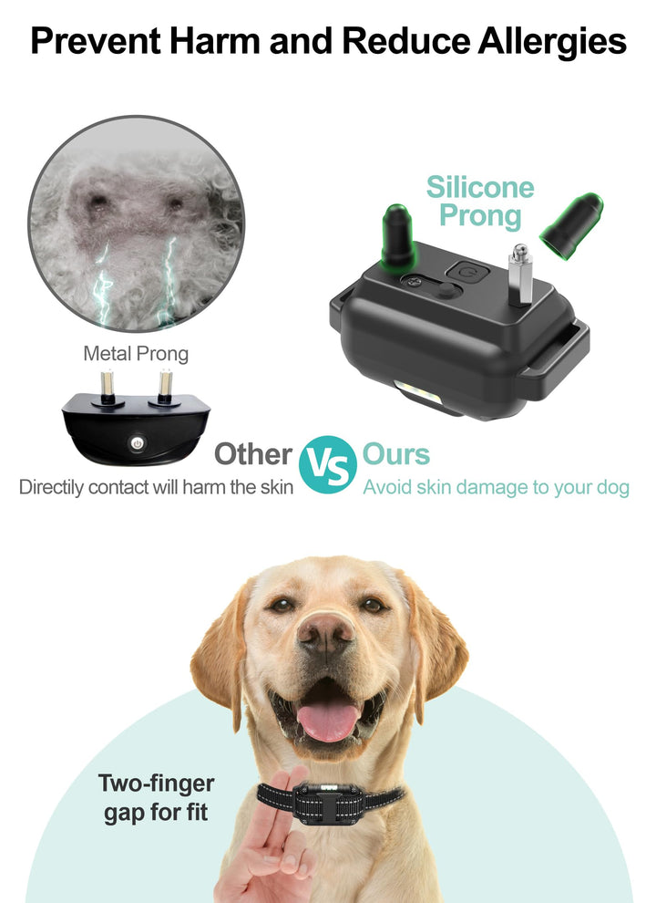 Dog Shock Collar 3 Pack - Dog Training Collar with Remote IP65 Waterproof E Collar for Dogs Training with Shock Vibrate Beep and Light Modes for Small Medium Large Dogs