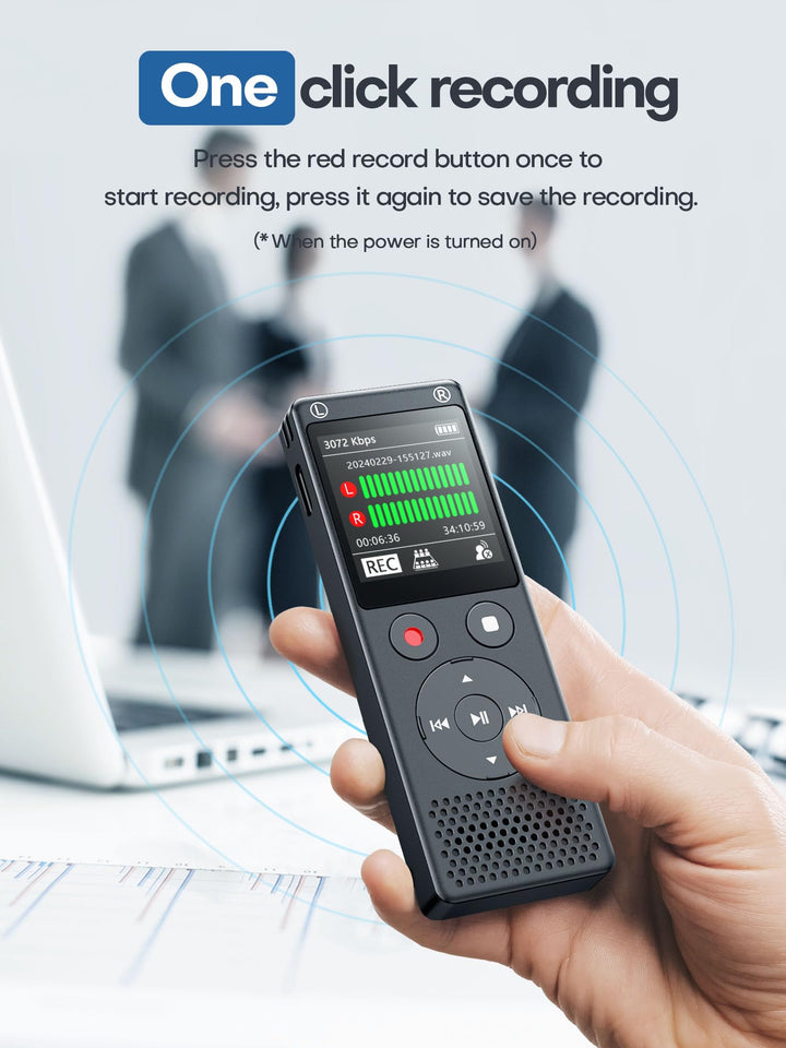 64GB Digital Voice Recorder, Voice Activated Recorder,Small Tape Recorder with Speaker, Voice Recorder for Lecture,Meetings,Class, Noise Reduction