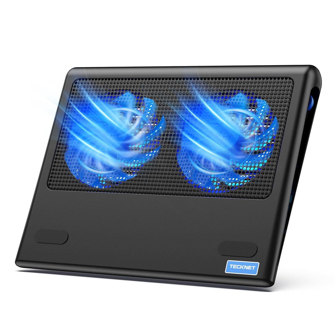Laptop Cooling Pad, 12-15.6 Laptop Cooler, Gaming Laptop Cooling Stand, Wind Speed Adjustable, 2 USB Powered Laptop Fan Cooling Pad for Laptop Within 16 Inch (Blue)