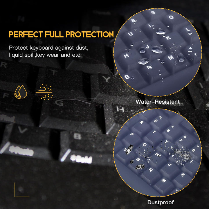 Universal Clear Waterproof Anti-Dust Silicone Keyboard Protector Cover Skin for Standard Size PC Computer Desktop Keyboards (Size: 17.52 x 5.51)