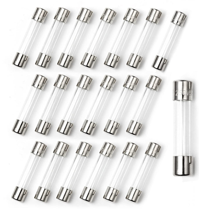 Chanzon(Pack of 20Pcs) UL Listed 6x30mm 0.5A 250V/125V 0.5 Amp Glass Fuses Fast Blow Cartridge Tube Fuse f500mal 125 V / 250 V (6.4mmx30.3mm)