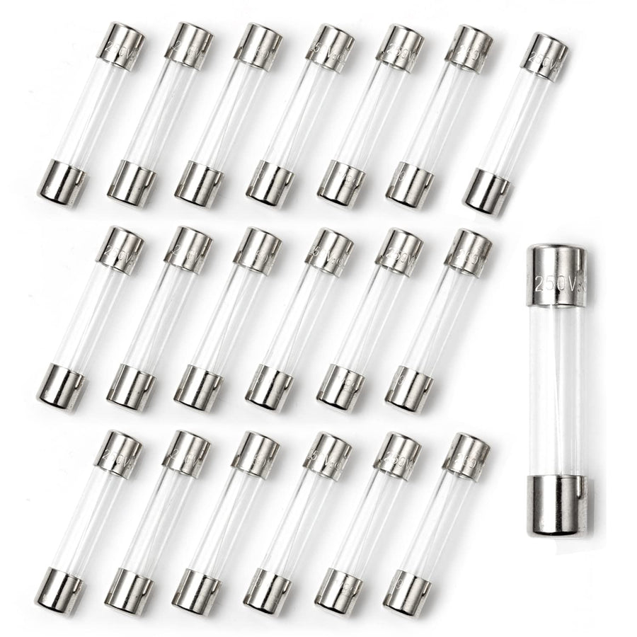 Chanzon(Pack of 20Pcs) UL Listed 6x30mm 0.5A 250V/125V 0.5 Amp Glass Fuses Fast Blow Cartridge Tube Fuse f500mal 125 V / 250 V (6.4mmx30.3mm)