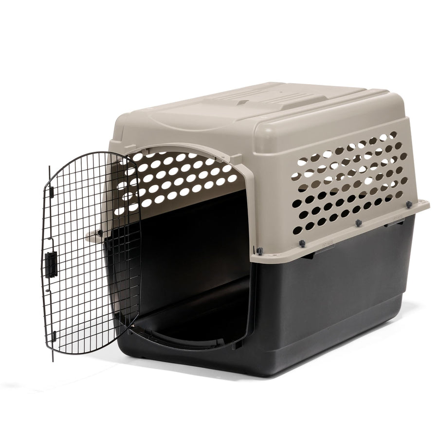 Vari Dog Kennel - Portable Dog Carriers & Crates for Large Dogs, Airline-Friendly, Durable Plastic, Pet Carrier For Home and Travel, 40 Inches, Taupe and Black