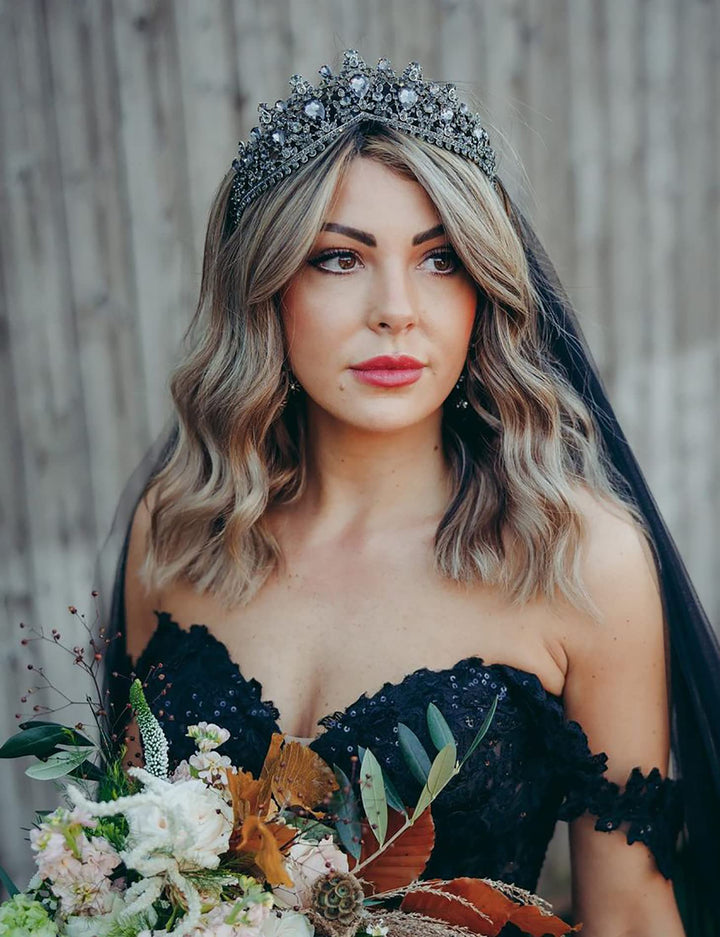 Emerald Wedding Tiara for Women, Green Bridal Crown Princess Tiara Headband, Costume Party Accessories for Brithday Halloween Babyshower